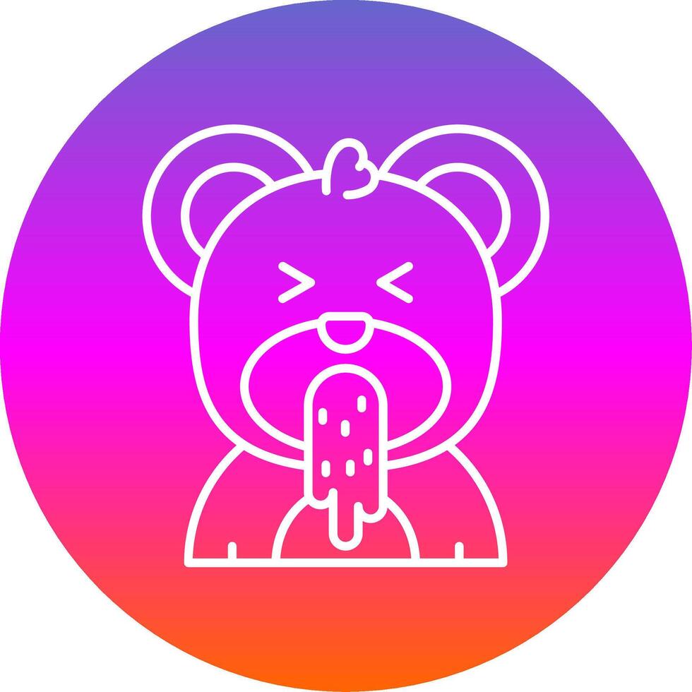 Vomit Line Gradient Circle Icon vector