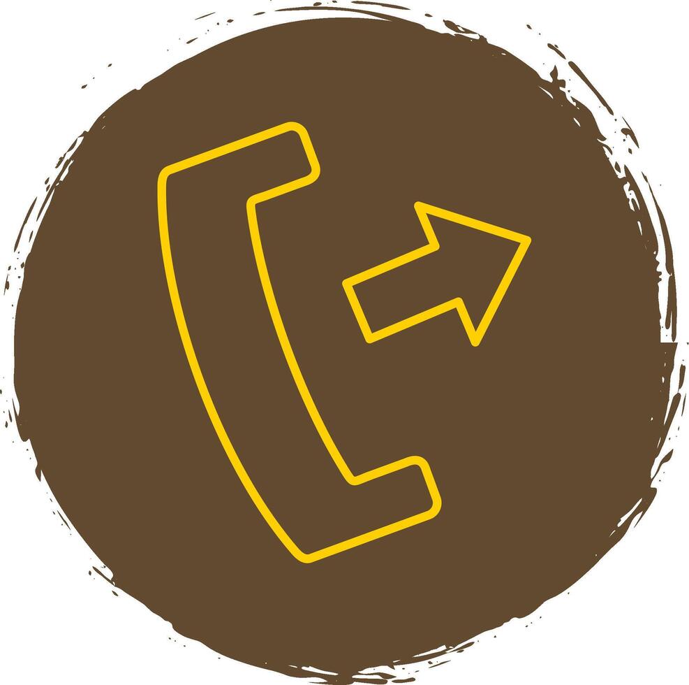 Phone Call Line Circle Yellow Icon vector