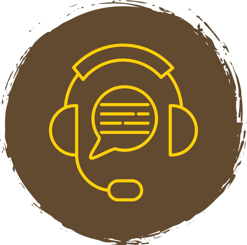 Customer Service Line Circle Yellow Icon vector