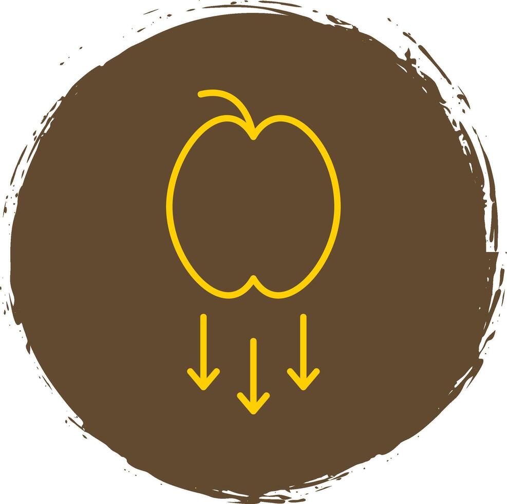 Gravity Line Circle Yellow Icon vector
