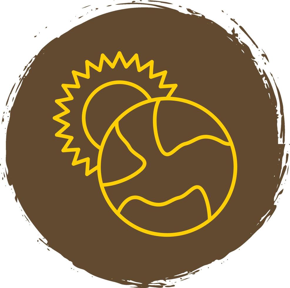 eclipse línea circulo amarillo icono vector