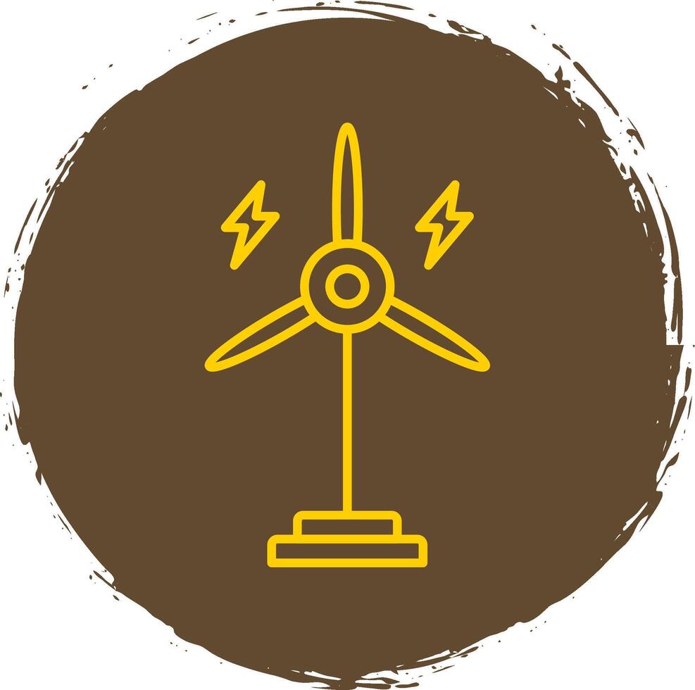 Eolic Turbine Line Circle Yellow Icon vector