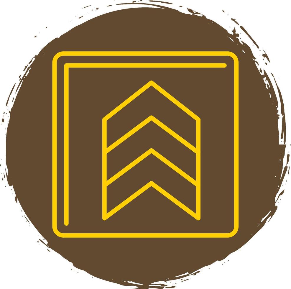 Up Chevron Line Circle Yellow Icon vector