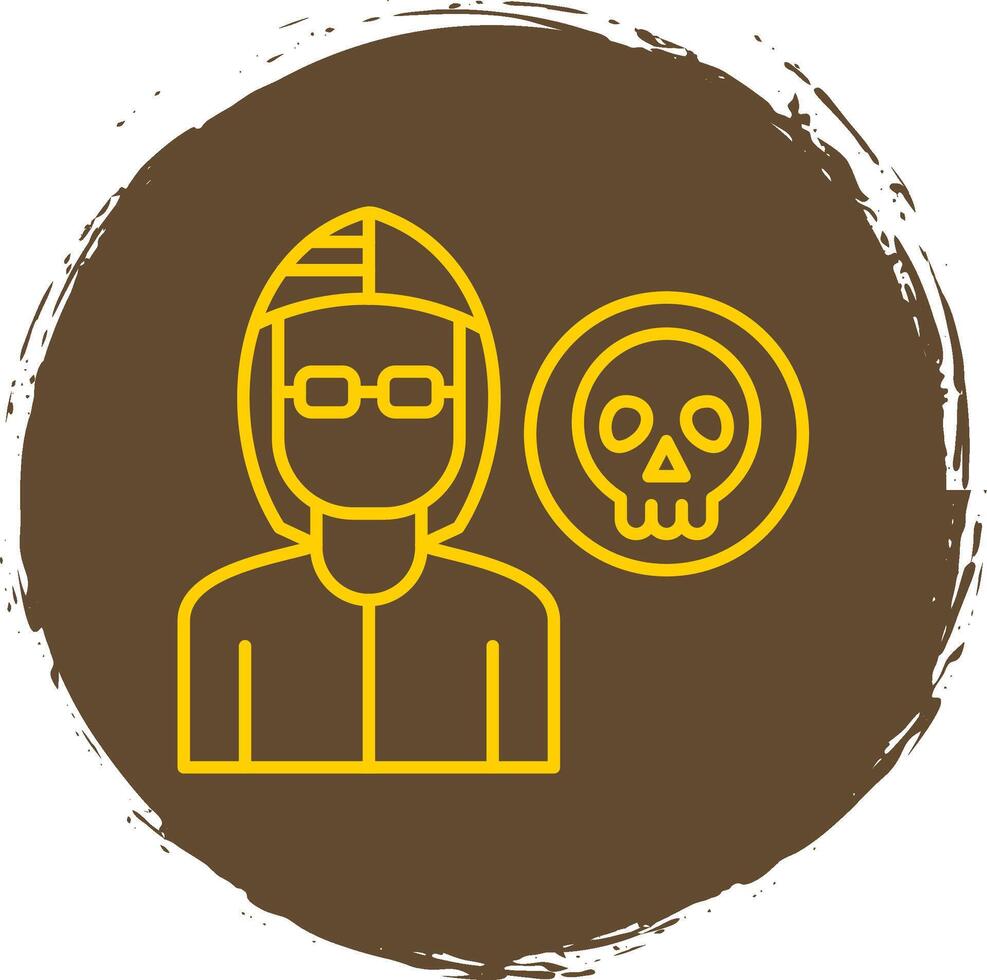 Robber Line Circle Yellow Icon vector