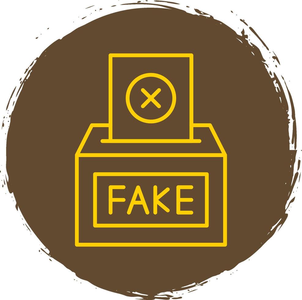 Fake Line Circle Yellow Icon vector