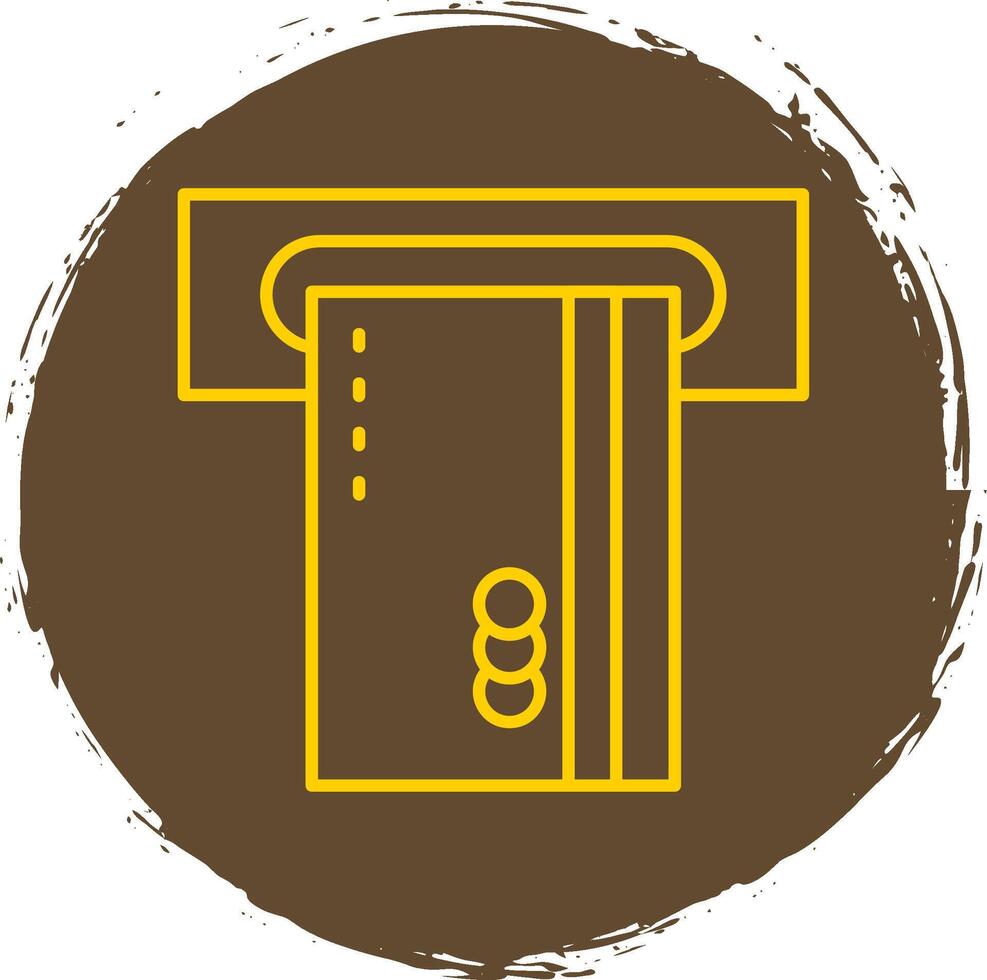 Insert Card Line Circle Yellow Icon vector