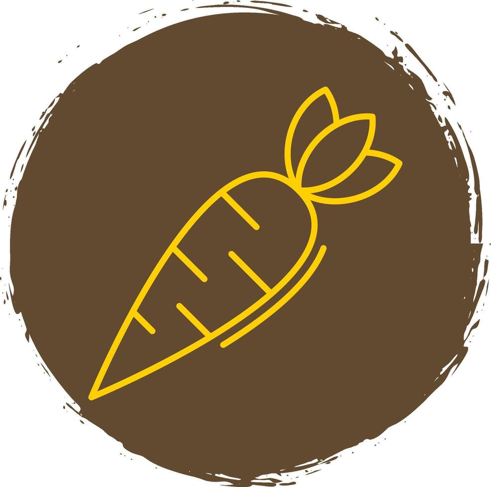 Zanahoria línea circulo amarillo icono vector