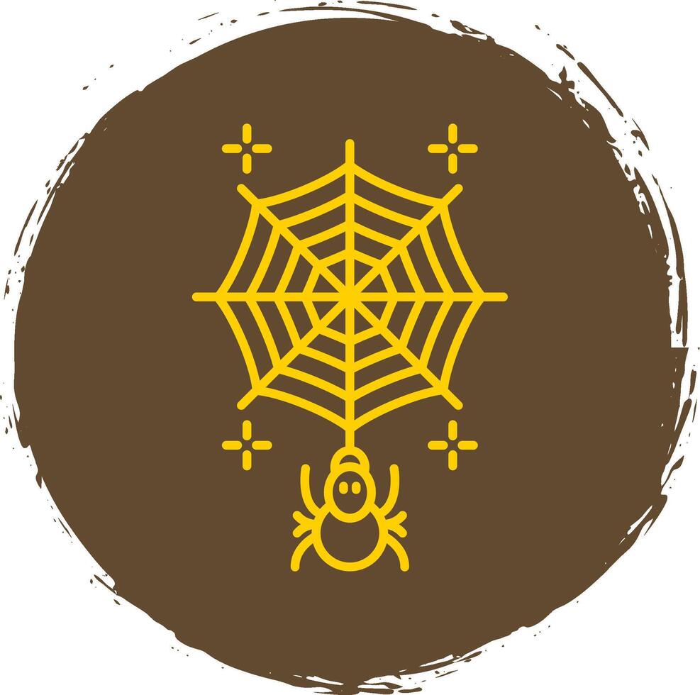 Spiderweb Line Circle Yellow Icon vector