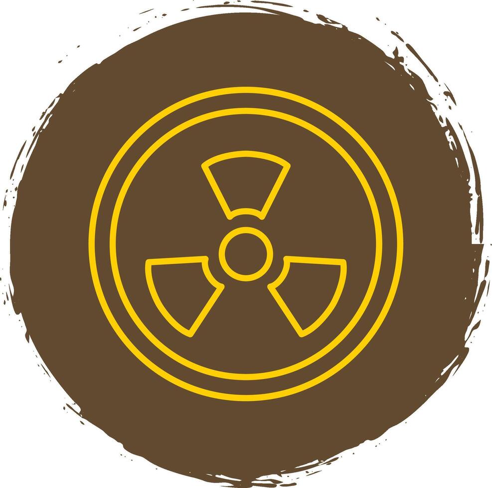 Radioactivity Line Circle Yellow Icon vector