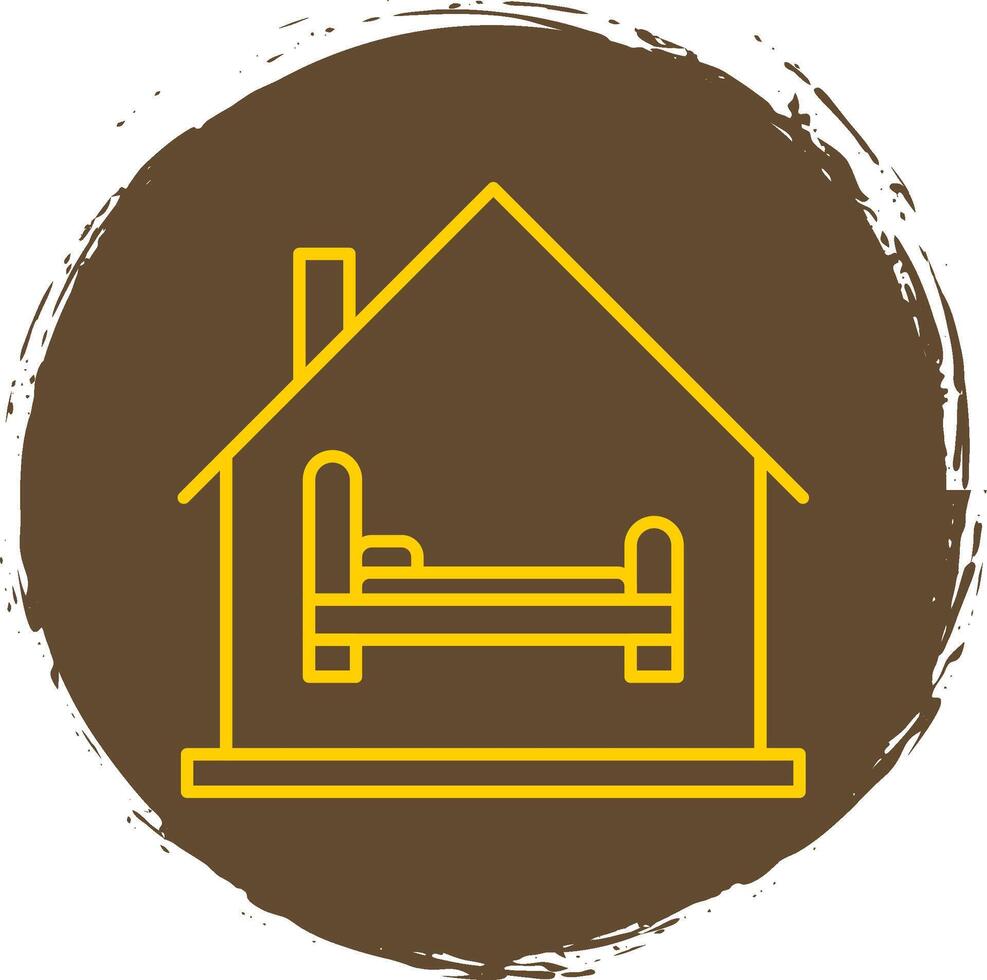 Room Line Circle Yellow Icon vector