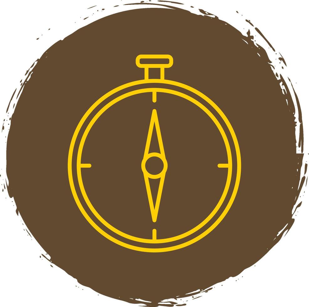 Compass Line Circle Yellow Icon vector