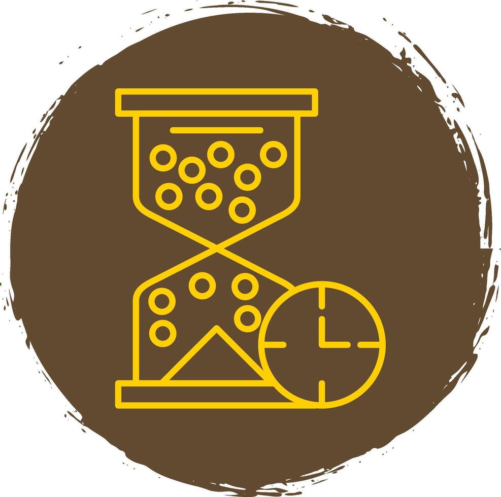 Hourglass Line Circle Yellow Icon vector