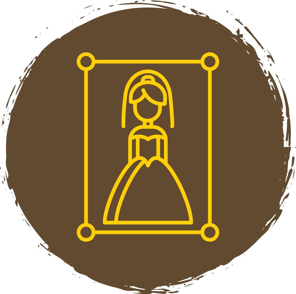 Wedding Photography Line Circle Yellow Icon vector