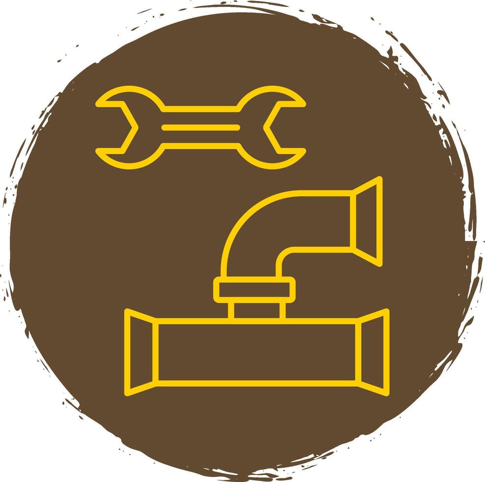 Plumbing Line Circle Yellow Icon vector