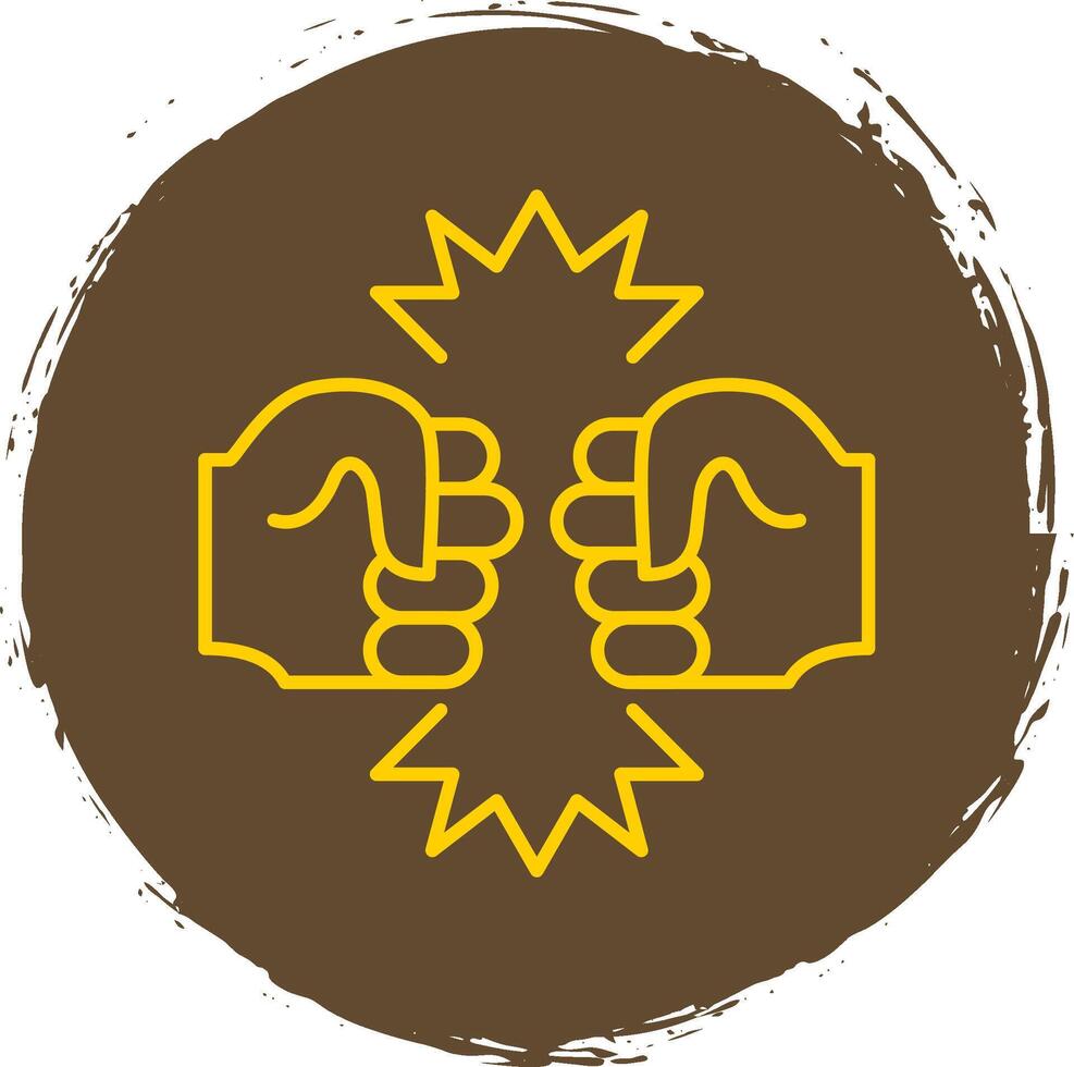 Fighting Line Circle Yellow Icon vector