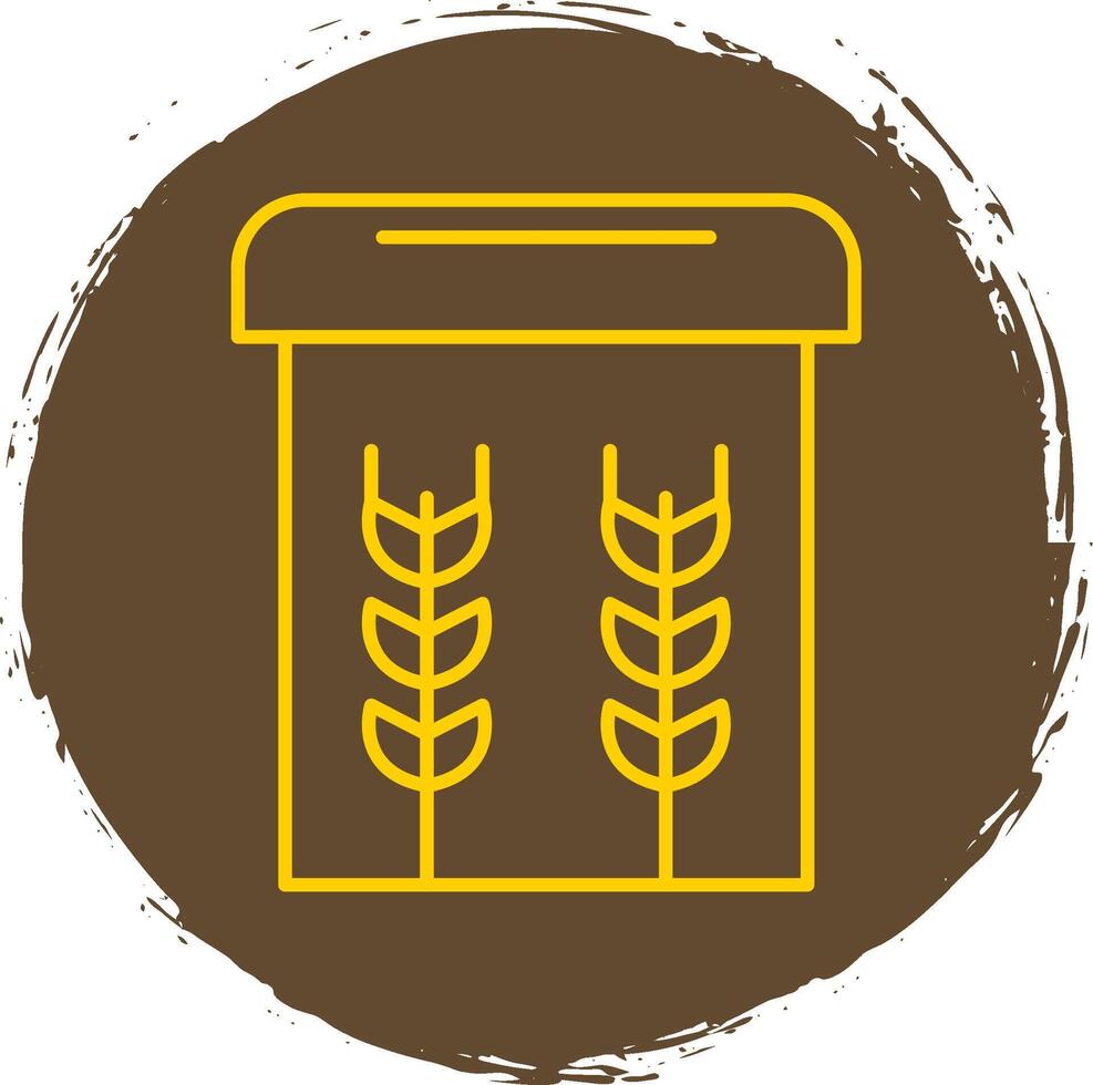 Flour Line Circle Yellow Icon vector