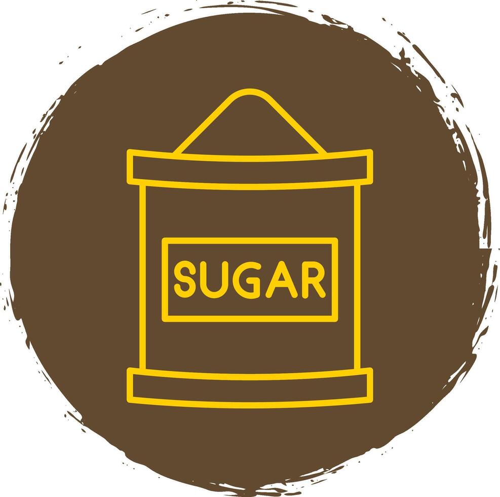 Sugar Bag Line Circle Yellow Icon vector