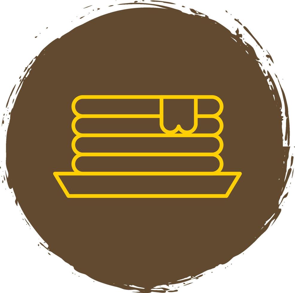 Pancake Line Circle Yellow Icon vector