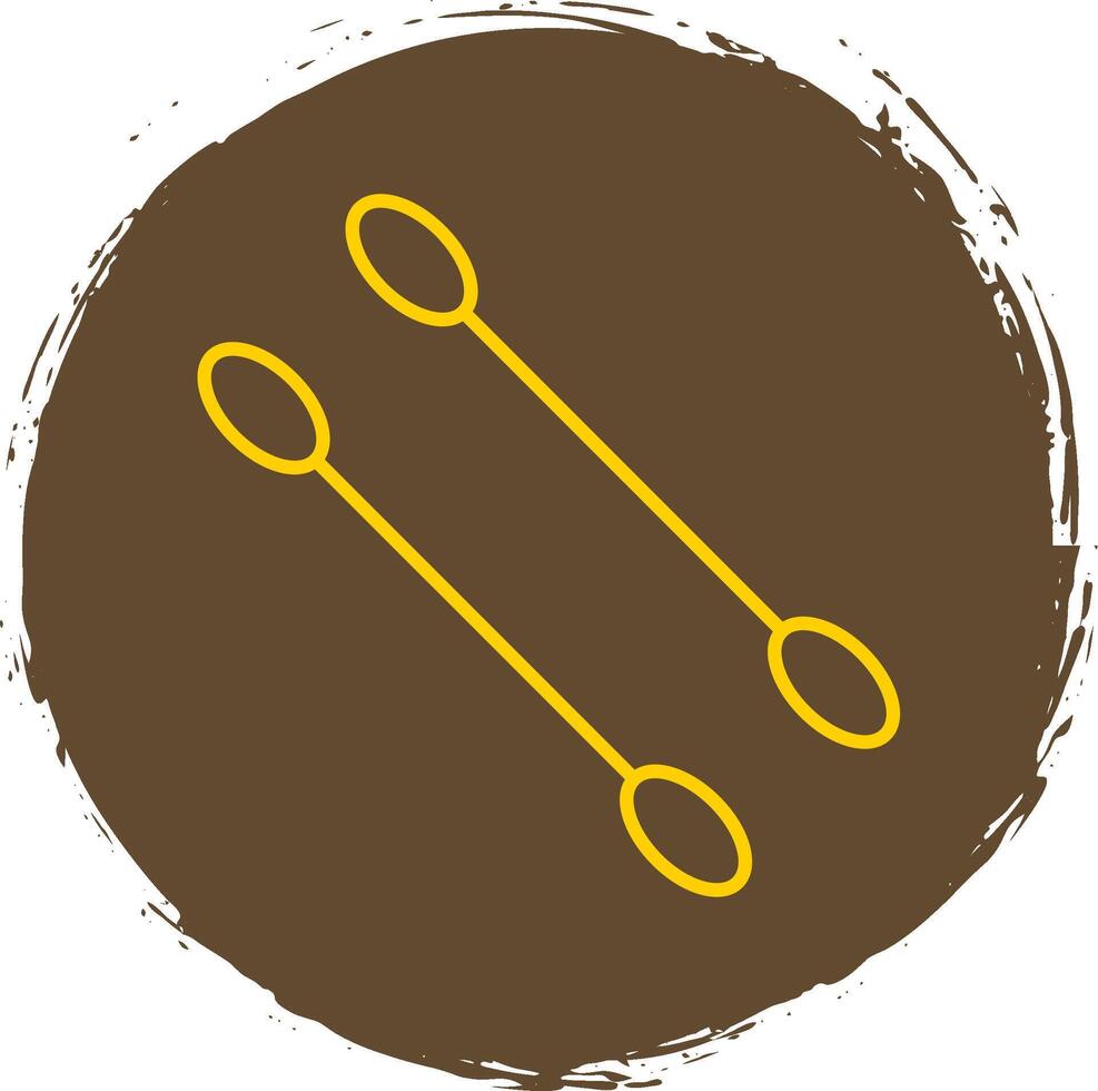Cotton Swabs Line Circle Yellow Icon vector