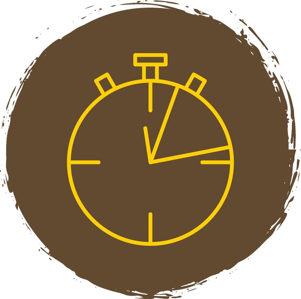 Limited Time Line Circle Yellow Icon vector