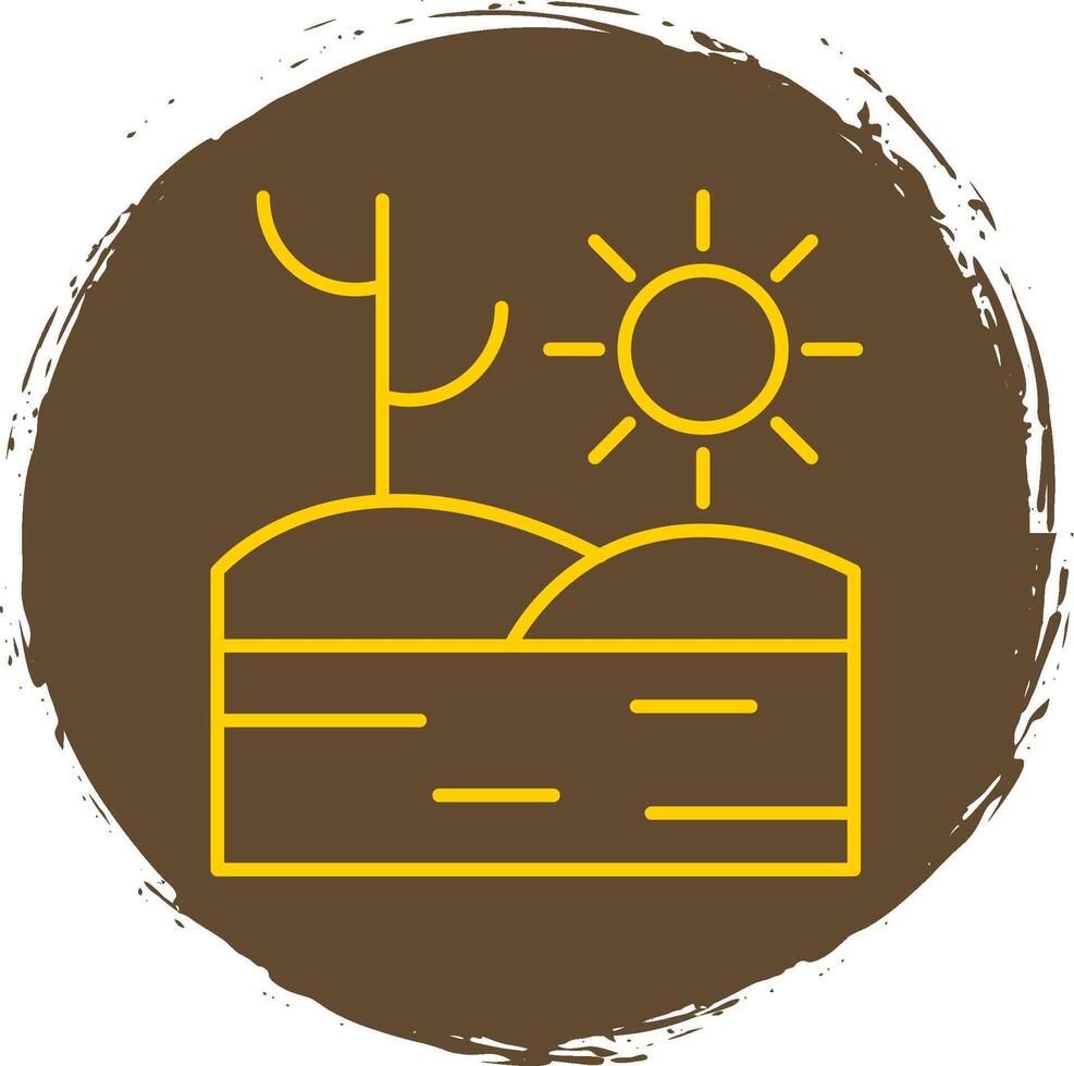 Desert Line Circle Yellow Icon vector