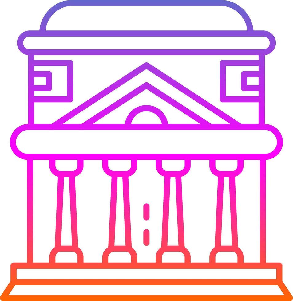 Pantheon Line Gradient Icon vector