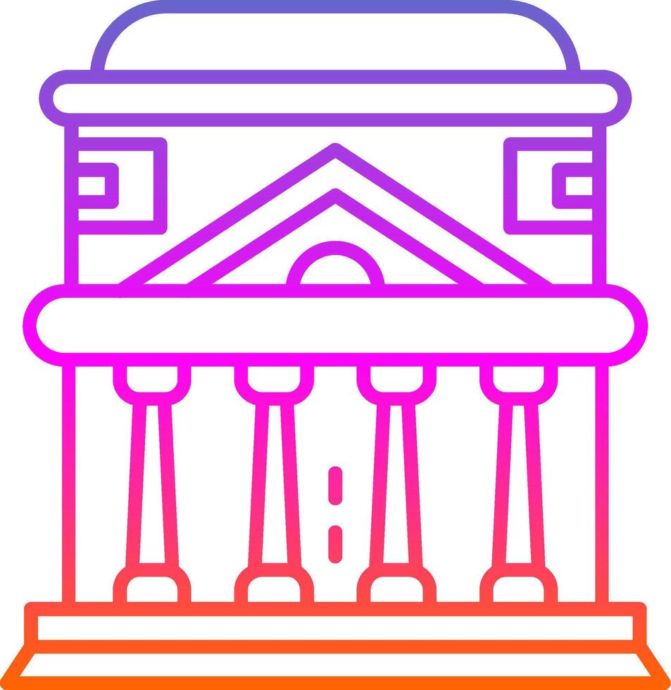 Pantheon Line Gradient Icon vector