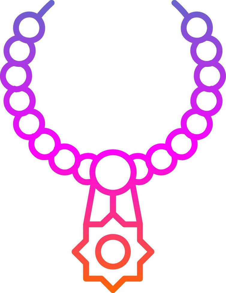 icono de gradiente de línea de collar vector