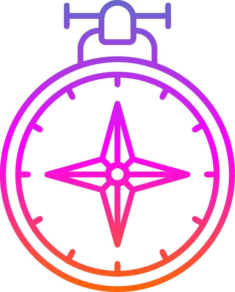 Compass Line Gradient Icon vector