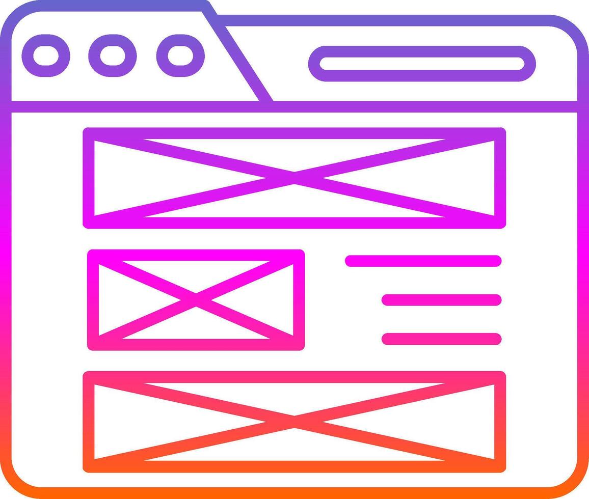 Layout Line Gradient Icon vector