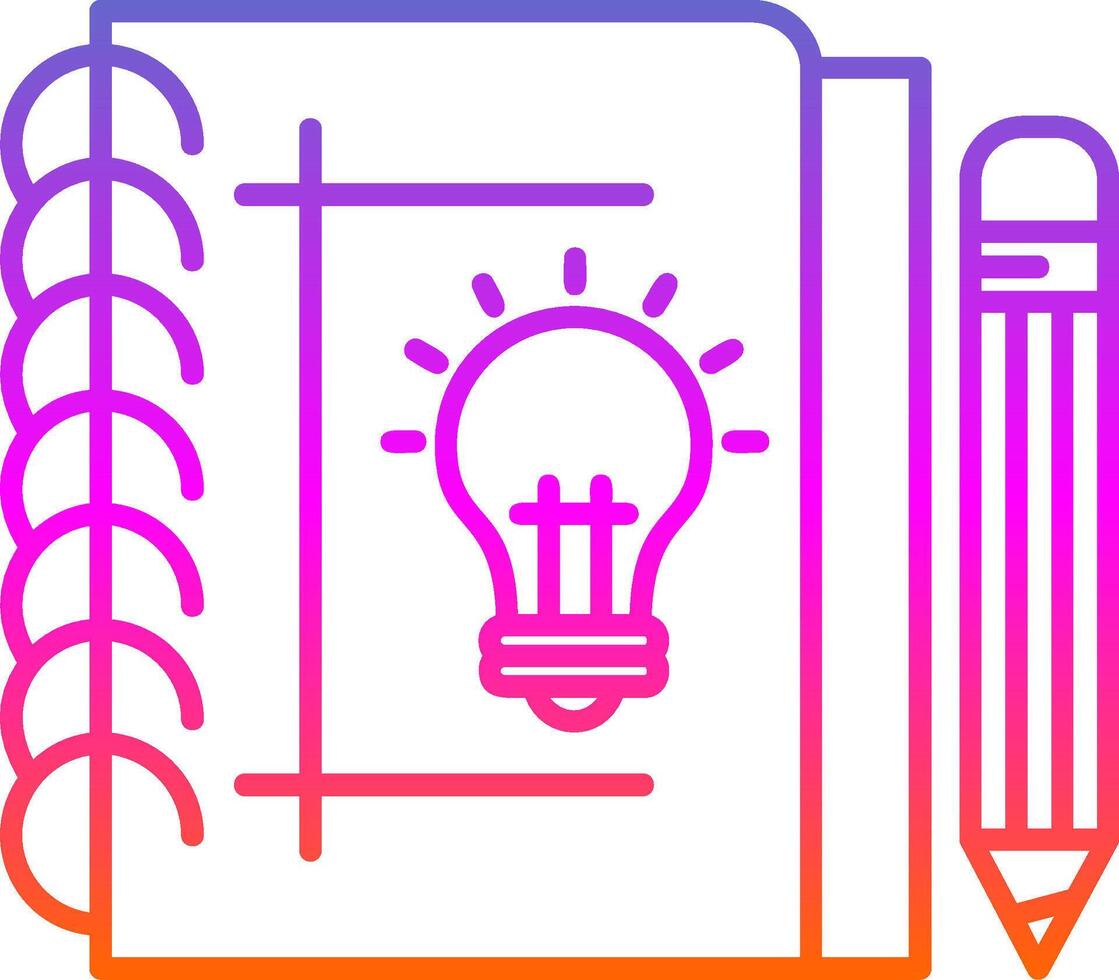 Sketchbook Line Gradient Icon vector