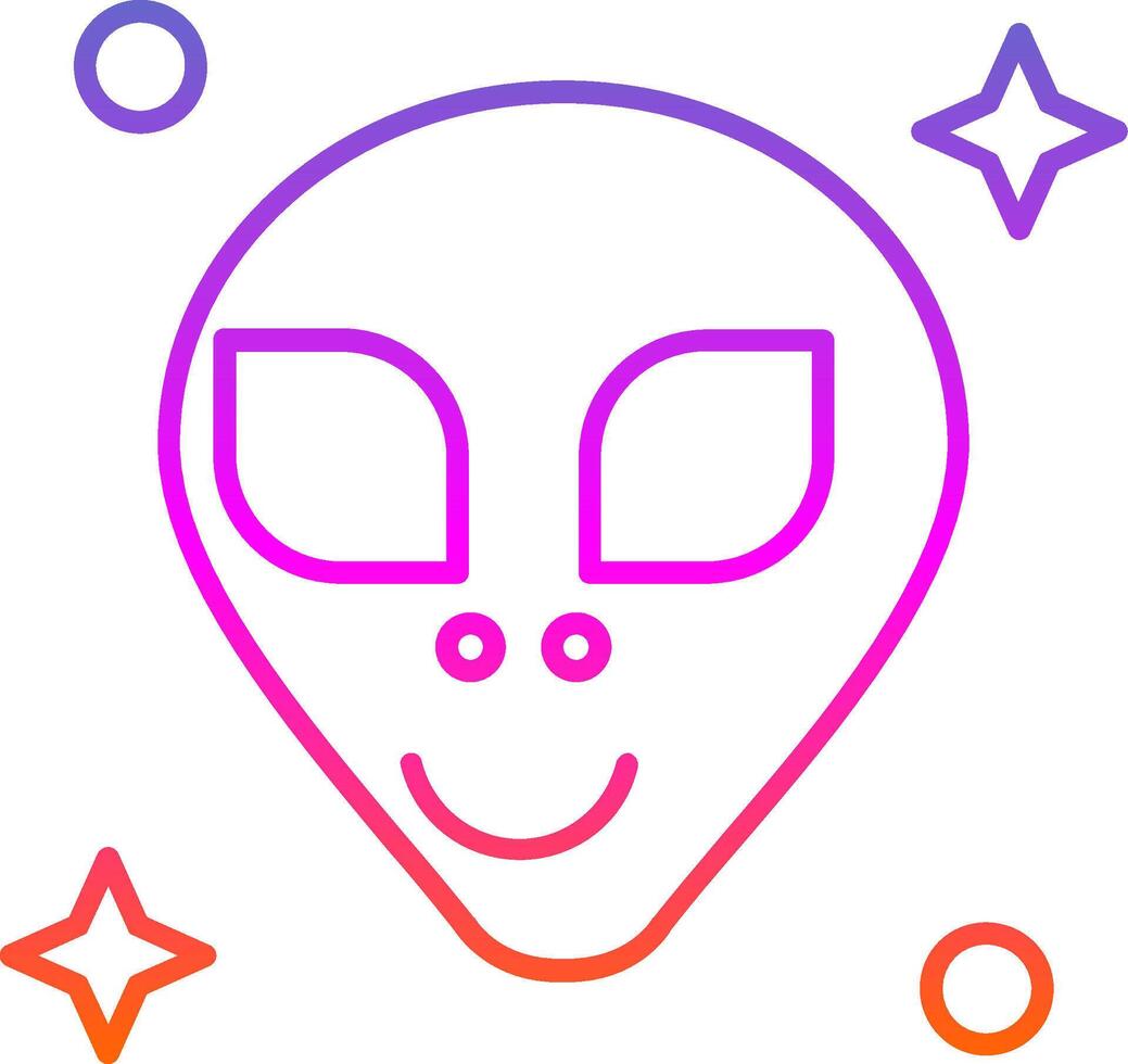 Alien Line Gradient Icon vector