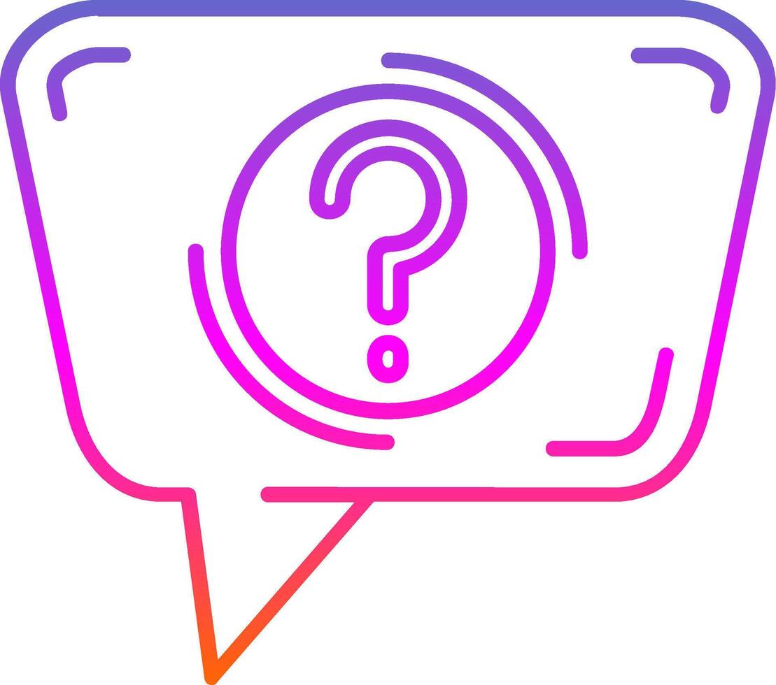 Question Line Gradient Icon vector