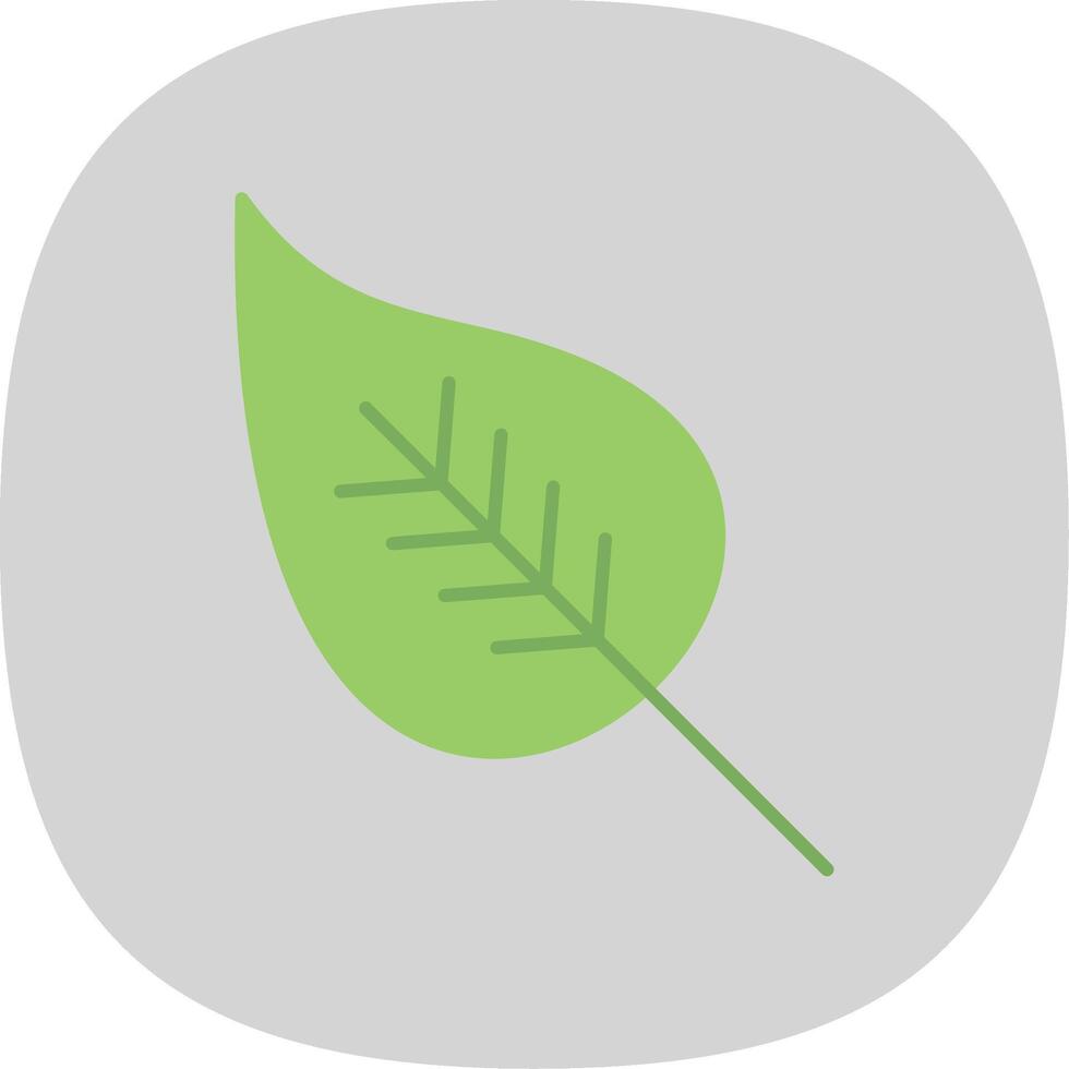 Leaf Flat Curve Icon vector