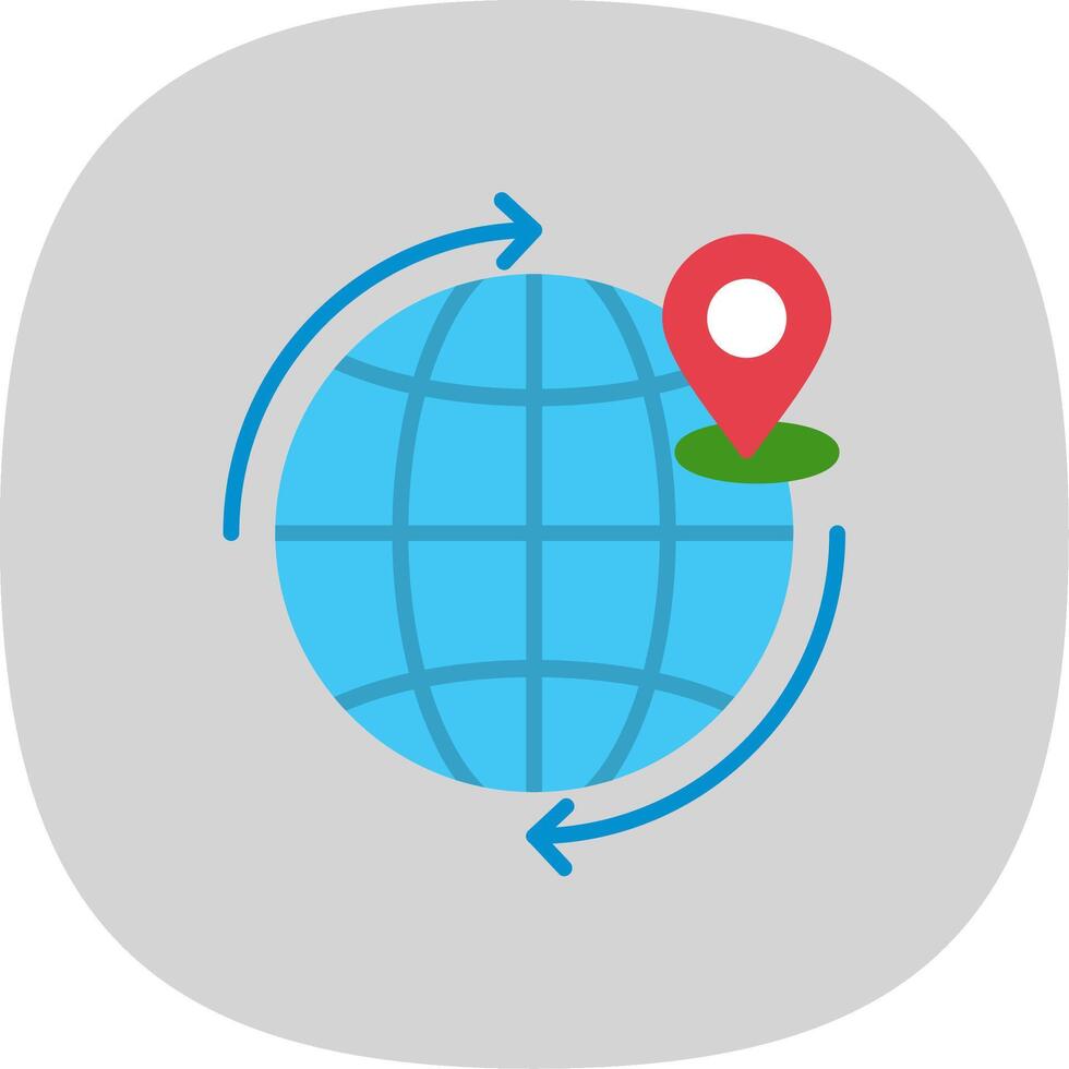 Worldwide Shipping Flat Curve Icon vector