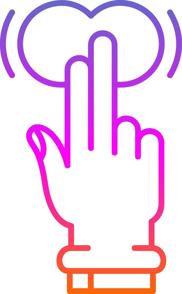Two Fingers Tap and Hold Line Gradient Icon vector