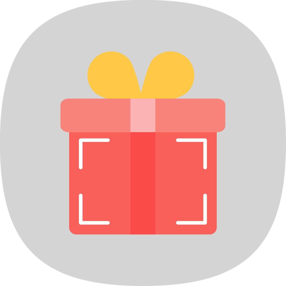 Gift Flat Curve Icon vector