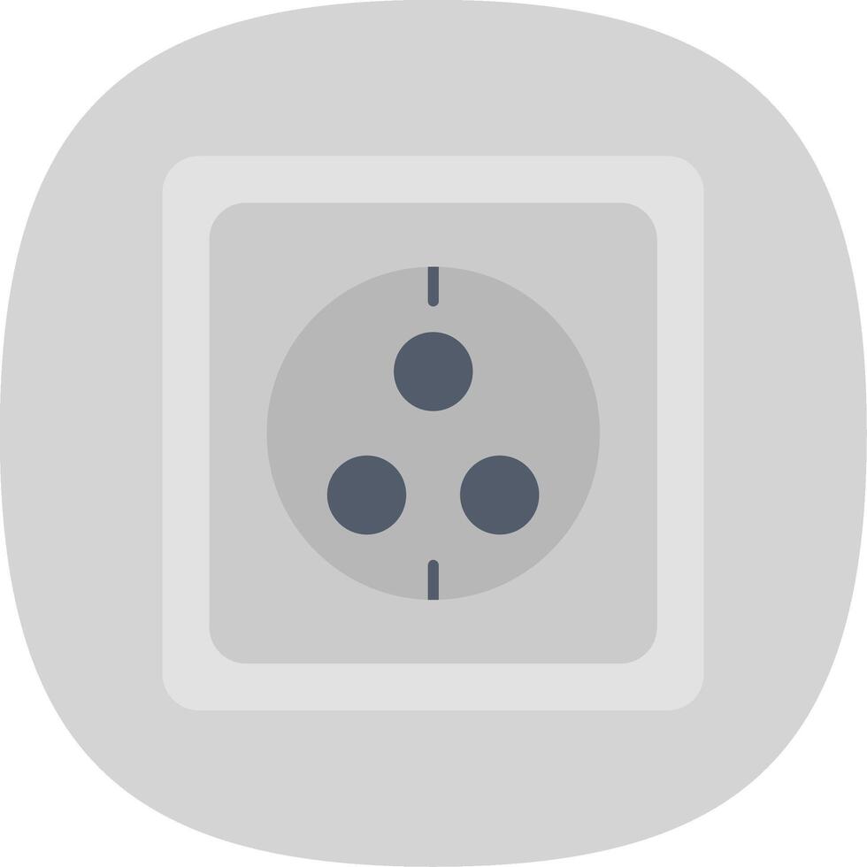 Wall Socket Flat Curve Icon vector