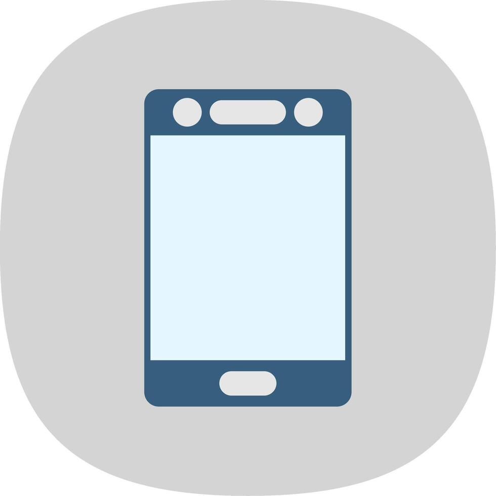 Mobile Flat Curve Icon vector