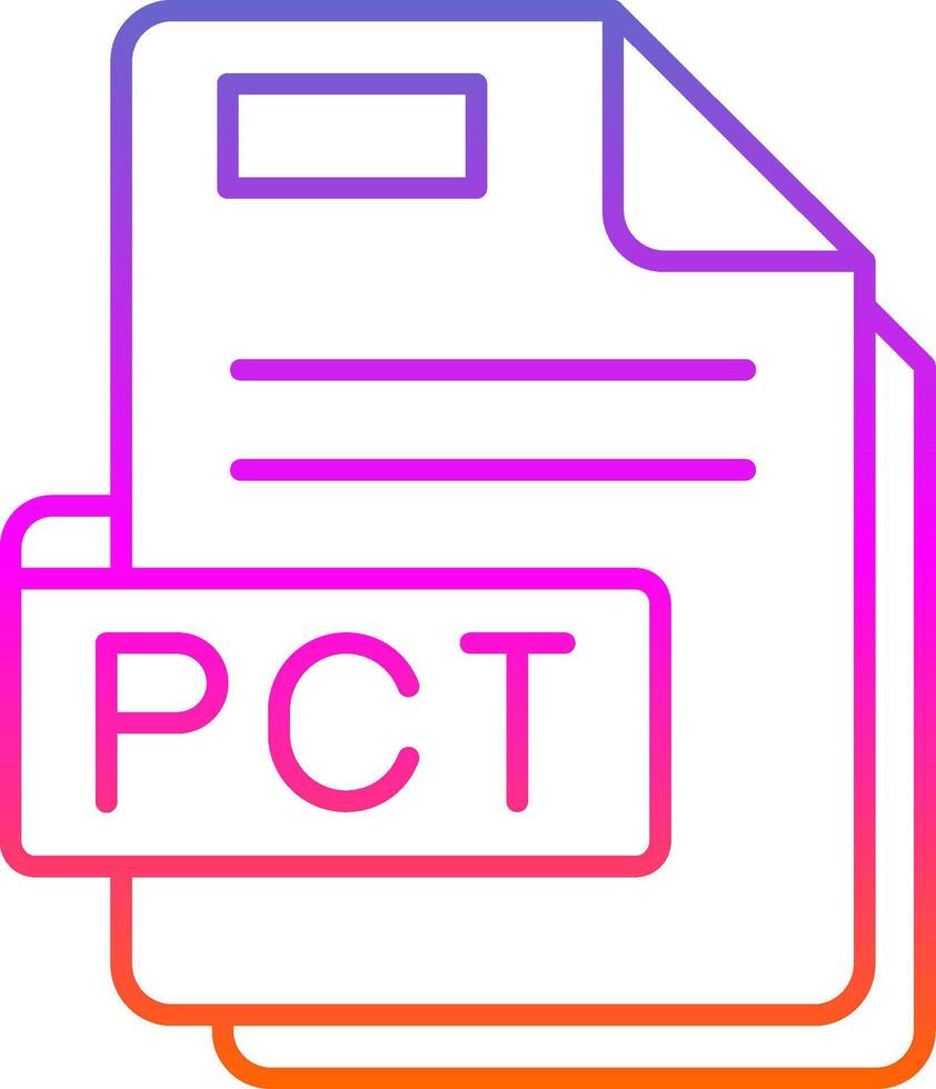 pct línea degradado icono vector