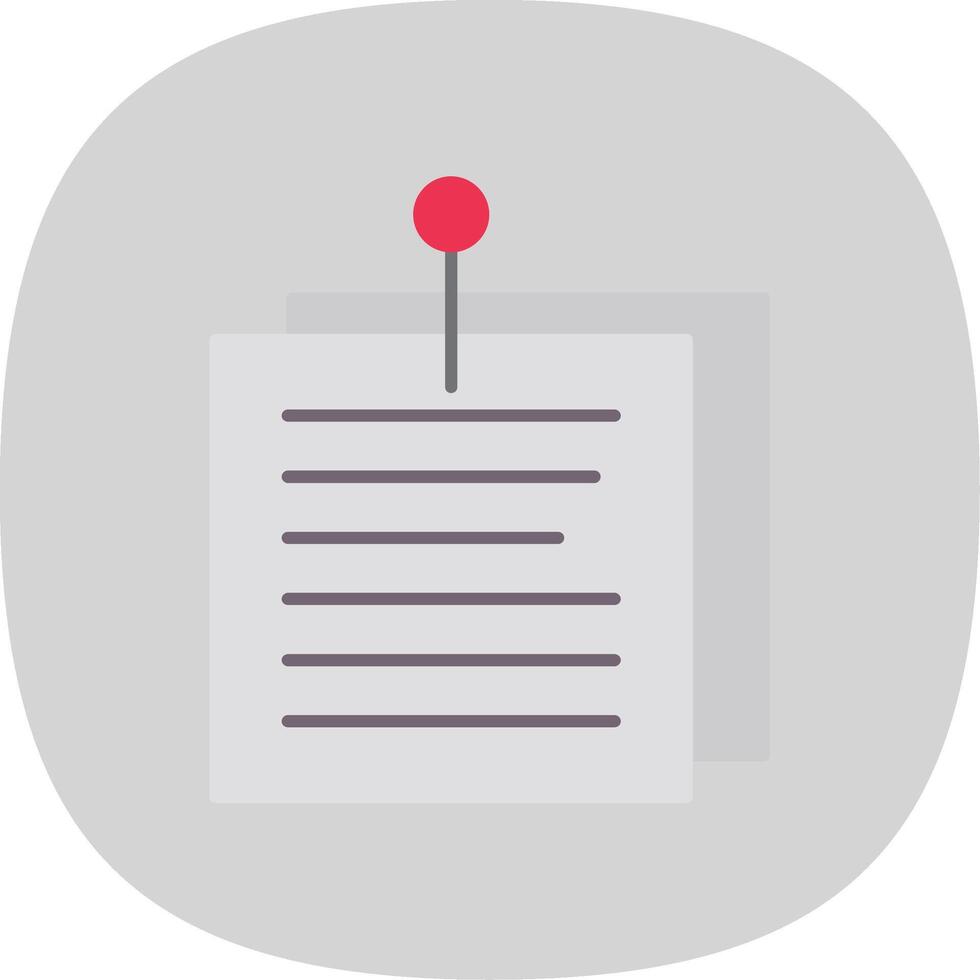 Pinned Flat Curve Icon vector