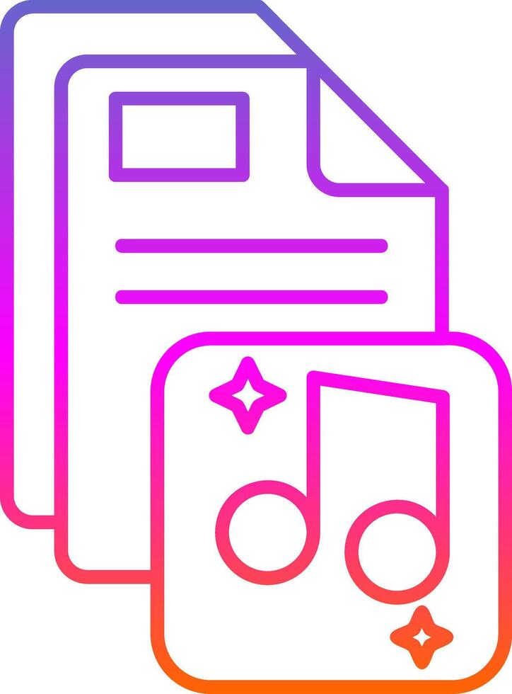 icono de gradiente de línea de música vector