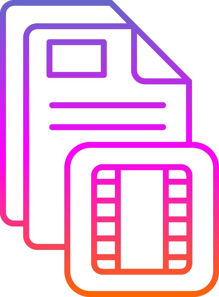 Film Line Gradient Icon vector