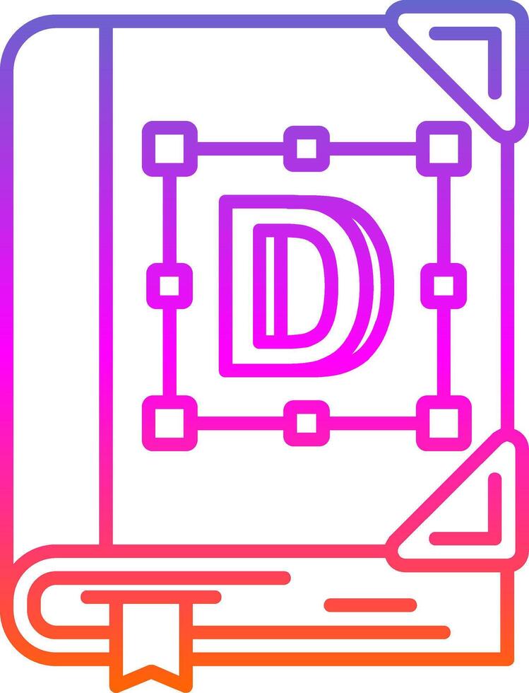 Font Line Gradient Icon vector