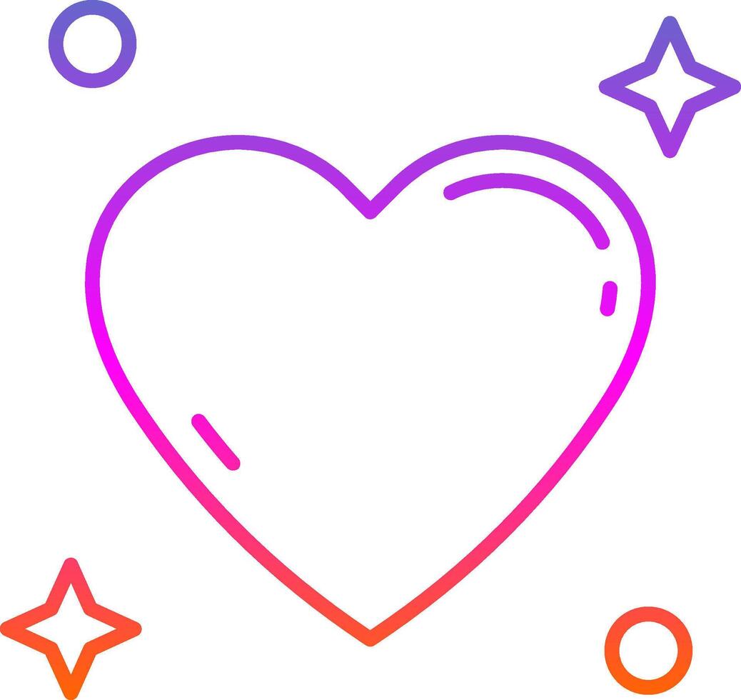 Heart Line Gradient Icon vector