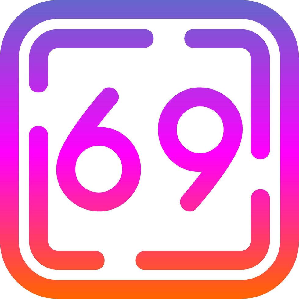 Sixty Nine Line Gradient Icon vector