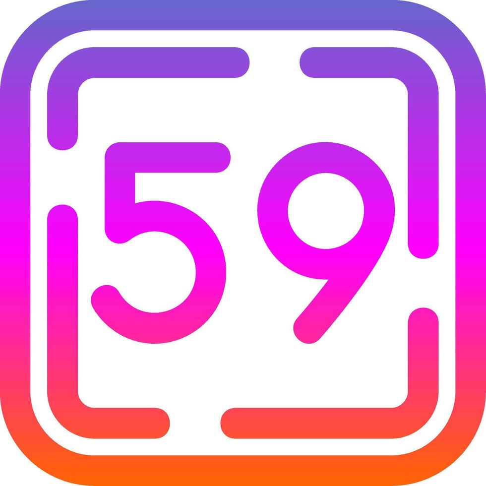 Fifty Nine Line Gradient Icon vector