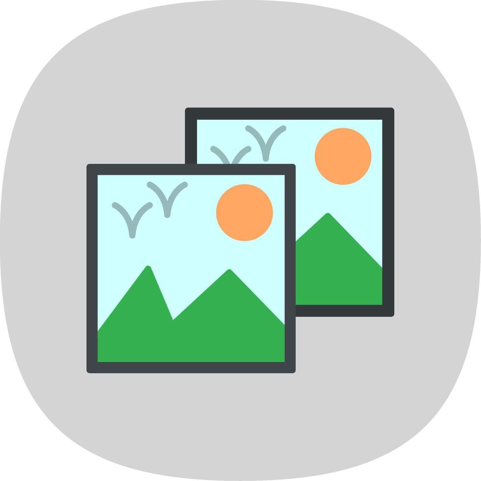 Images Flat Curve Icon vector