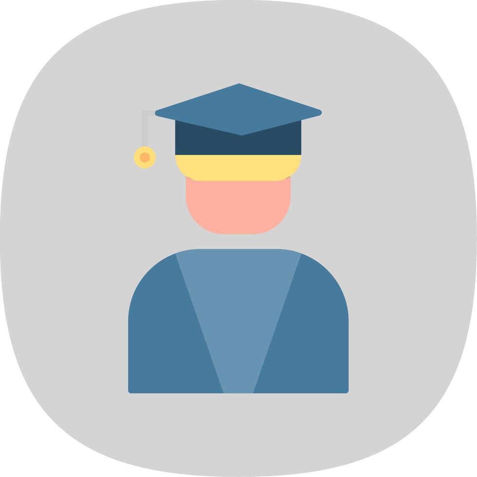 Graduate Flat Curve Icon vector