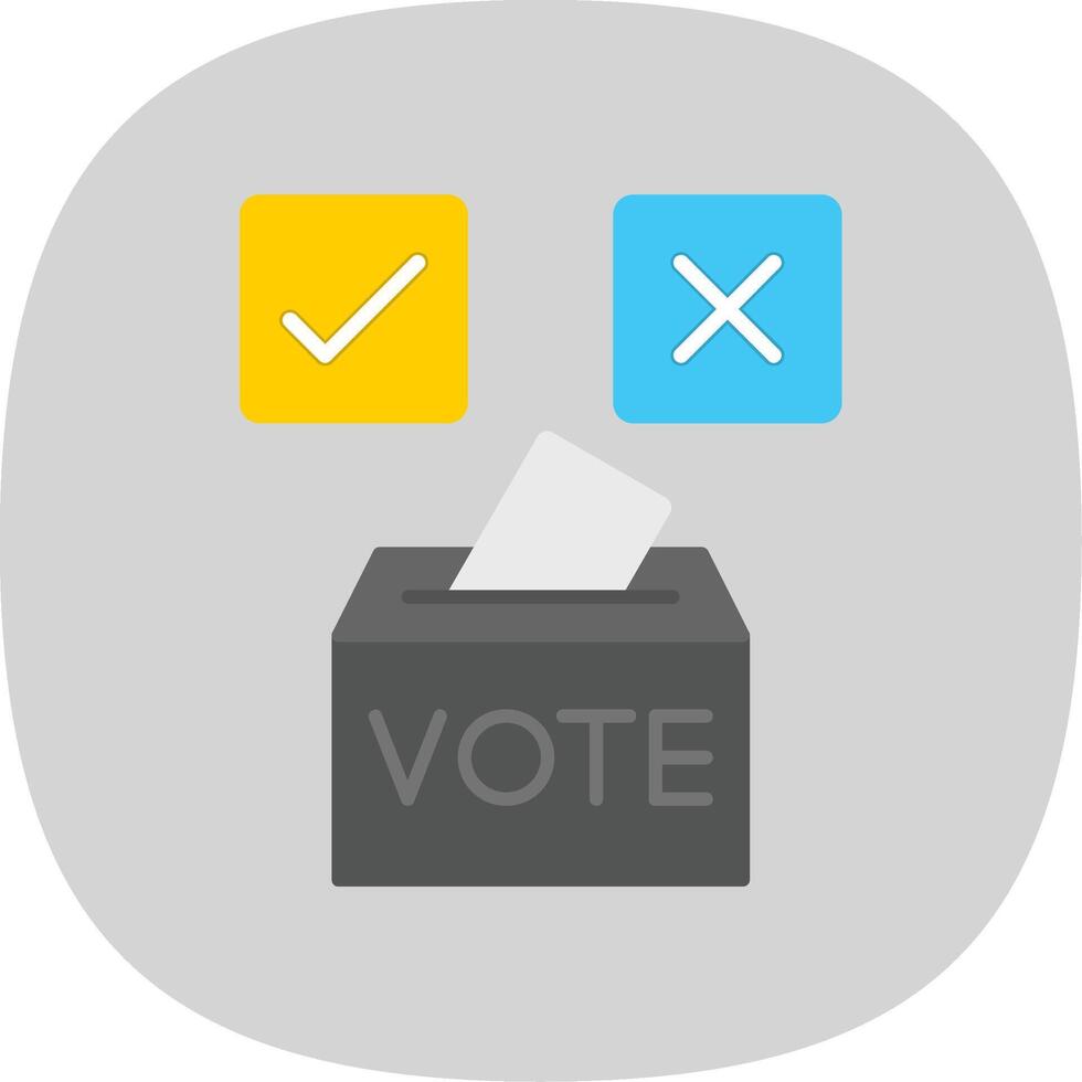 Vote Yes Flat Curve Icon vector